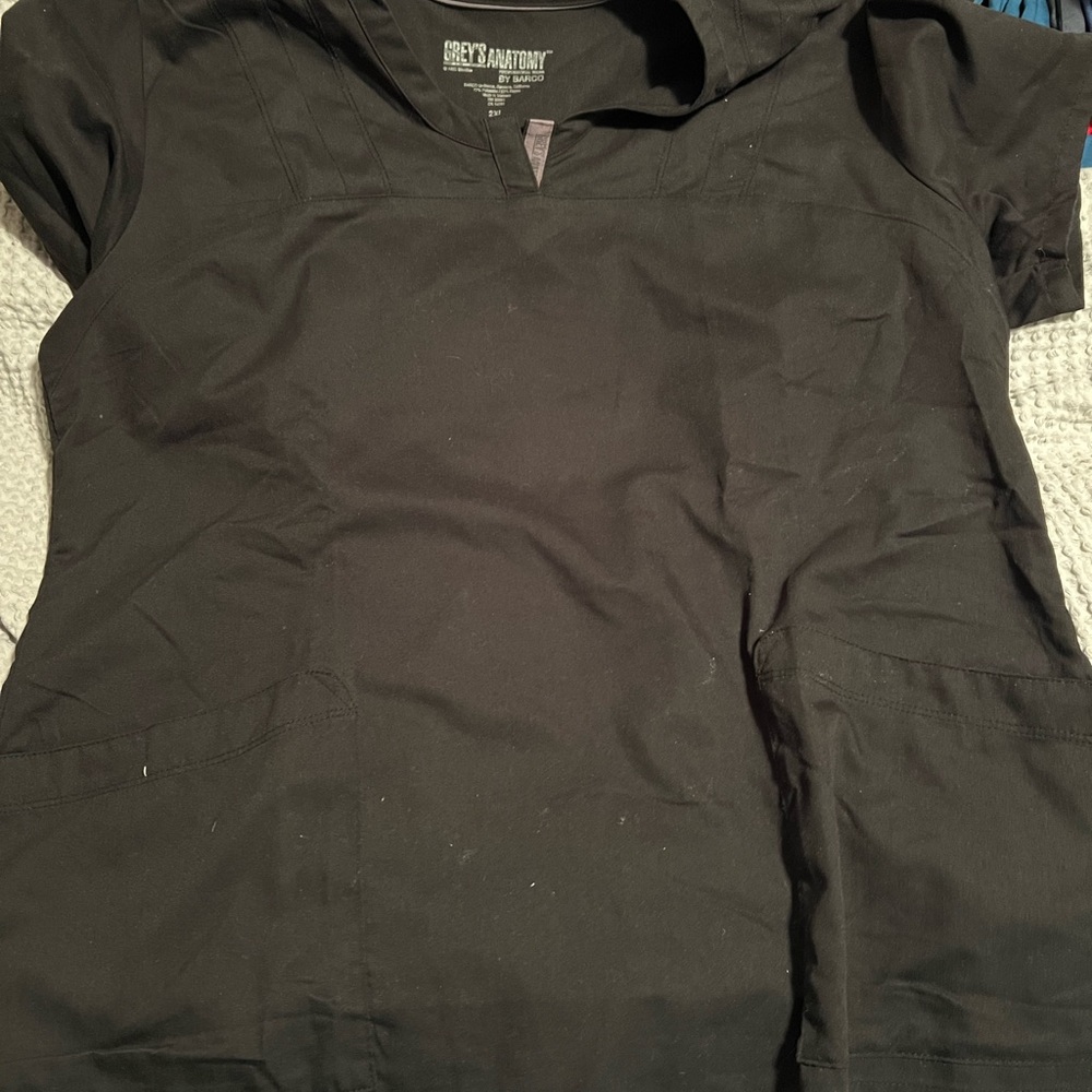 Grey's Anatomy Black Women's Scrub Top